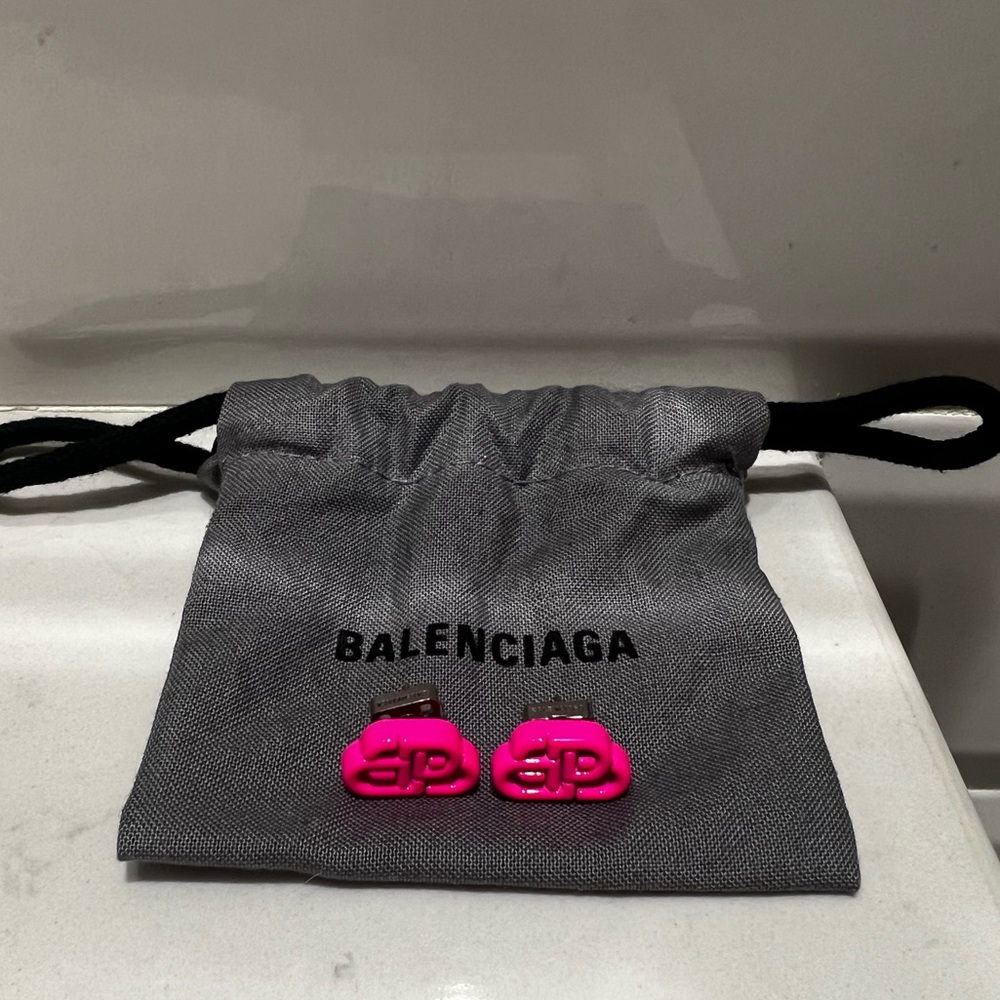 Balenciaga enamel earrings